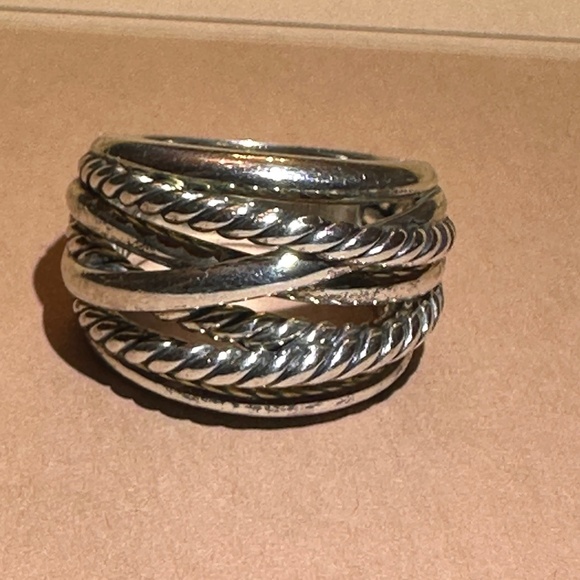 David Yurman Silver Wide Band Crossover  Size 7 - Picture 4 of 4